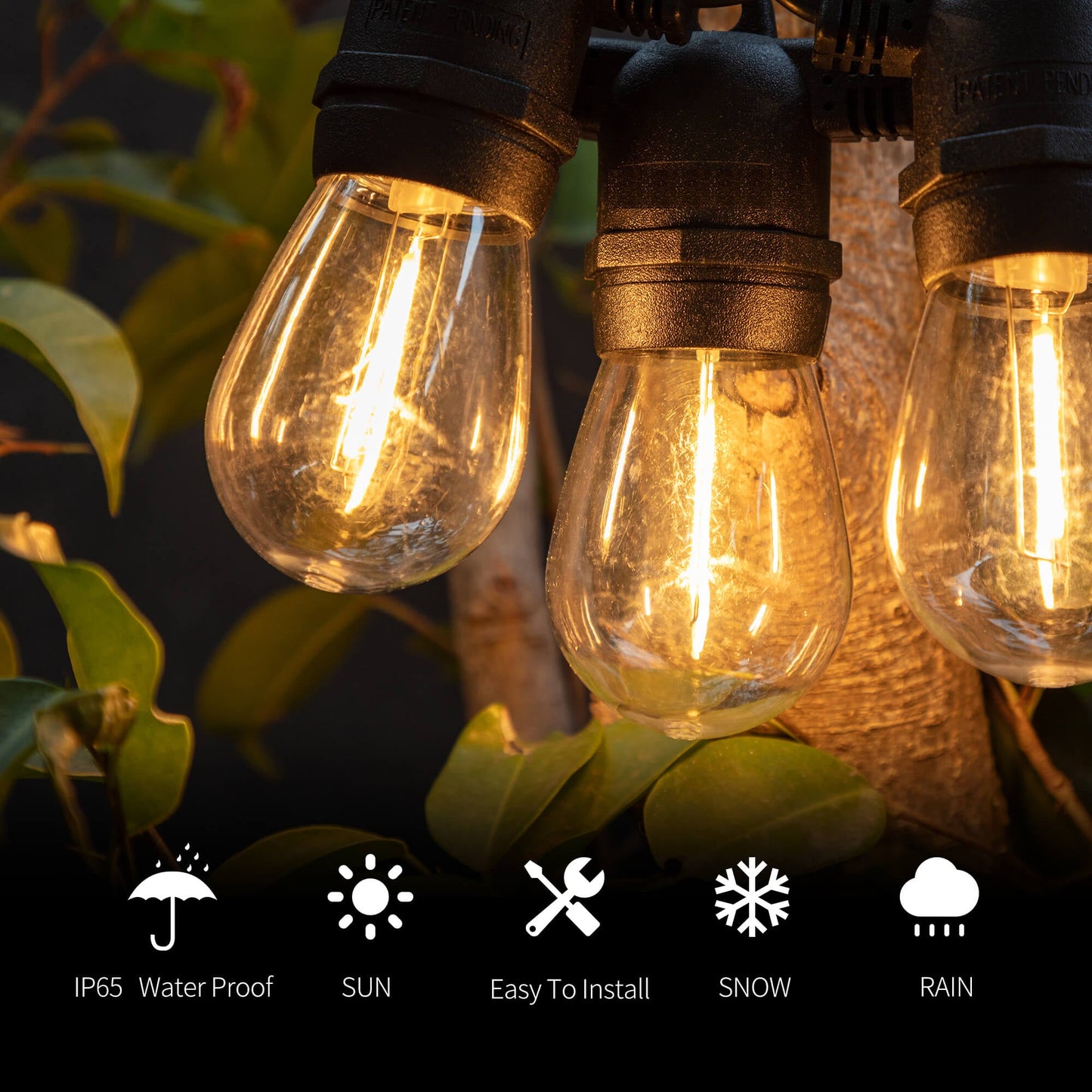 Gardenreet 48FT Outdoor Bistro Lights